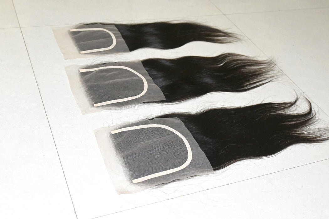 Natural wavy 5x5 lace closure – premium Indian Remy hair, voluminous finish