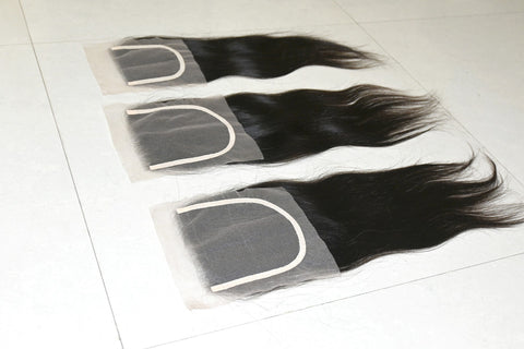 Natural wavy 5x5 lace closure – premium Indian Remy hair, voluminous finish